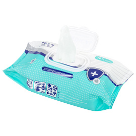 Дезинфицирующие салфетки спиртовые 100 штук SMART MEDICAL, крышка-клапан, 72029