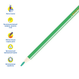 Карандаши цветные Мульти-Пульти "Енот в Исландии", 12цв., трехгран., заточен., метал. пенал