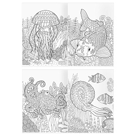 Раскраска А4, 16 стр., ТРИ СОВЫ "Антистресс. Подводное царство