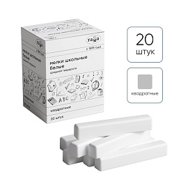 Мел штучный белый Гамма, средней твердости, квадратный, картонная коробка