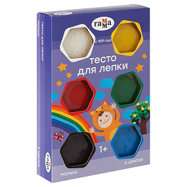 Тесто для лепки Гамма "Малыш", 06 цветов, 360г, картон. упаковка new фото Тесто для лепки Гамма "Малыш", 06 цветов, 360г, картон. упаковка new