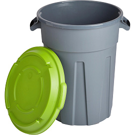 Бак для отходов 80 л пластиковый серый/зеленый