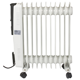 Обогреватель масляный SONNEN DFS-11, 2500 Вт, 11 секций, белый, 453500