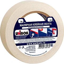 Клейкая лента малярная Unibob легкоудаляемая 38 мм х 50 м