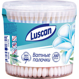 Палочки ватные Luscan 200 штук пластиковая коробка