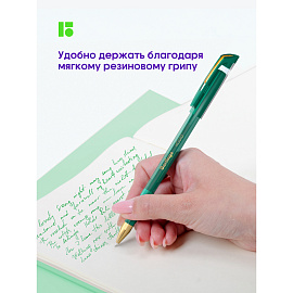 Ручка шариковая Berlingo "xGold" зеленая, 0,7мм, игольчатый стержень, грип фото Ручка шариковая Berlingo "xGold" зеленая, 0,7мм, игольчатый стержень, грип