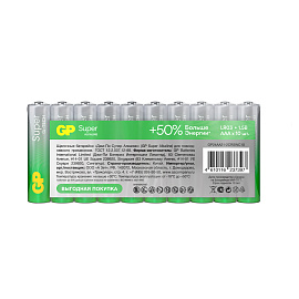 Батарейка GP Super G-Tech AAA (LR03) 24A алкалиновая, SB10 фото Батарейка GP Super G-Tech AAA (LR03) 24A алкалиновая, SB10