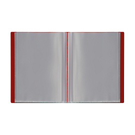 Папка с 80 вкладышами СТАММ А4, 30мм, 600мкм, пластик, красная фото Папка с 80 вкладышами СТАММ А4, 30мм, 600мкм, пластик, красная