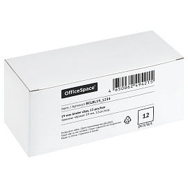 Зажимы для бумаг 19мм, OfficeSpace, 12шт., черные, картонная коробка фото Зажимы для бумаг 19мм, OfficeSpace, 12шт., черные, картонная коробка