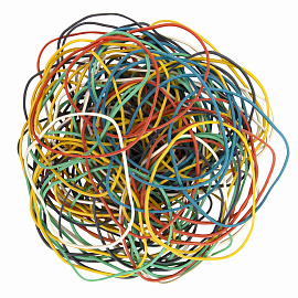 Резинки банковские универсальные диаметром 60 мм, STAFF 50 г, цветные, натуральный каучук, 440117