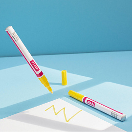 Маркер лаковый Attache 2 мм желтый фото Маркер лаковый Attache 2 мм желтый