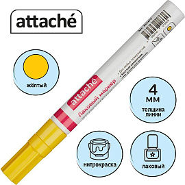 Маркер промышленный лаковый Attache жёлтый 2-4 мм фото Маркер промышленный лаковый Attache жёлтый 2-4 мм
