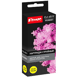 Картридж струйный Комус CLI-451Y для Canon желтый совместимый