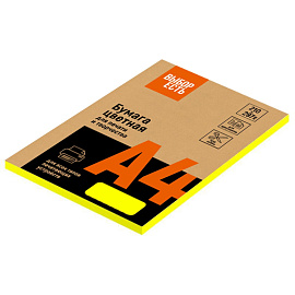 Бумага цветная для печати Выбор есть желтая неон (А4, 75 г/кв.м, 100 листов)