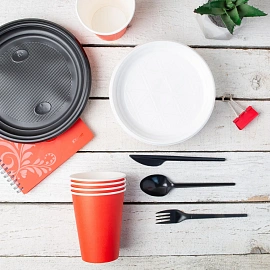 Ложка одноразовая столовая черная 165 мм (100 штук в упаковке)