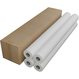 Бумага широкоформатная Комус (ProMega engineer) 80 г/кв.м, длина 45 м, ширина 914 мм, диаметр втулки 50.8 мм, 4 рулона в упаковке