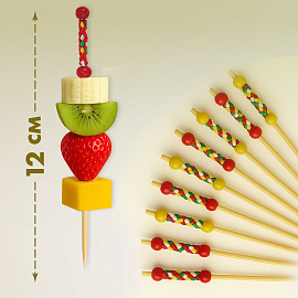 Пики для канапе бамбуковые "Мексика", 12 см, 100 шт., КП, 138289