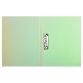 Папка с боковым зажимом СТАММ "Сияние" А4, 17мм, 700мкм, пластик, белый