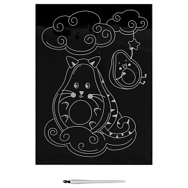 Гравюра с мультицветной основой ТРИ СОВЫ "Авокадо", А4 фото Гравюра с мультицветной основой ТРИ СОВЫ "Авокадо", А4