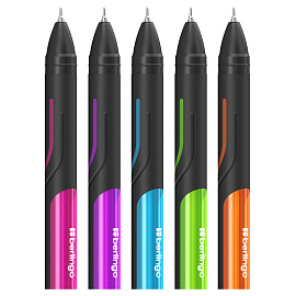 Ручка шариковая Berlingo "Color Zone stick" синяя, 0,7мм, прорезиненный корпус ассорти