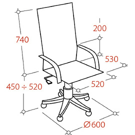 Кресло для руководителя Easy Chair 572 TR чёрное (экокожа, металл)