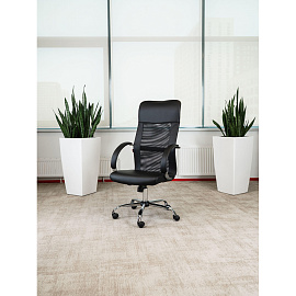 Кресло для руководителя Easy Chair 575 TPU чёрное (экокожа/сетка, металл)