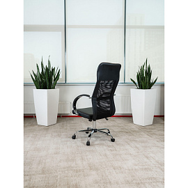 Кресло для руководителя Easy Chair 575 TPU чёрное (экокожа/сетка, металл)