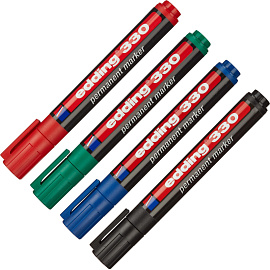 Набор маркеров перманентных Edding 4 цвета (толщина линии 1-5 мм) скошенный наконечник фото Набор маркеров перманентных Edding 4 цвета (толщина линии 1-5 мм) скошенный наконечник