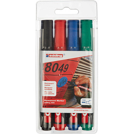 Набор маркеров перманентных Edding 4 цвета (толщина линии 1-5 мм) скошенный наконечник фото Набор маркеров перманентных Edding 4 цвета (толщина линии 1-5 мм) скошенный наконечник