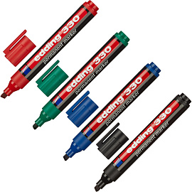 Набор маркеров перманентных Edding 4 цвета (толщина линии 1-5 мм) скошенный наконечник фото Набор маркеров перманентных Edding 4 цвета (толщина линии 1-5 мм) скошенный наконечник