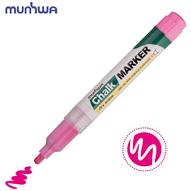 Маркер меловой MunHwa CM-10 розовый круглый наконечник (толщина линии 2-3 мм)