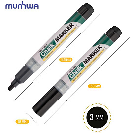 Маркер меловой MunHwa CM-01 черный круглый наконечник (толщина линии 2-3 мм)