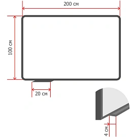 Доска стеклянная 100x200 см магнитно-маркерная белая Attache Premium