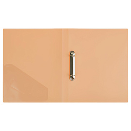 Папка на 2 кольцах СТАММ "Акцент" А4, 25мм, 800мкм, пластик, персиковая