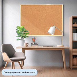 Доска пробковая 100х150 см Attache (Attache Economy) деревянная рама
