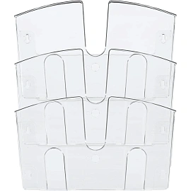 Лоток настенный А4 вертикальный (310x430 мм) пластиковый 3 отделения прозрачный Attache