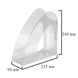 Лоток вертикальный для бумаг 90 мм Attache пластиковый прозрачный