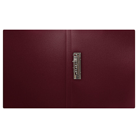 Папка с боковым зажимом СТАММ "Диагональ" А4, 17мм, 700мкм, пластик, гранат