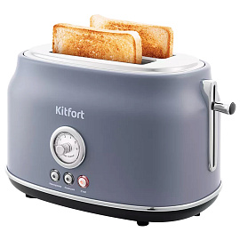 Тостер KITFORT KT-2038-3, 815 Вт, 2 тоста, 6 режимов, пластик/металл, серый, КТ-2038-3