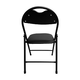 Стул складной для дома и офиса РС94, черный каркас, экокожа черный