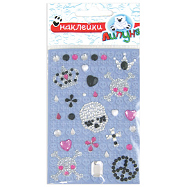 Наклейки "Хрустальные стразы", с европодвесом, ЛИПУНЯ, АССОРТИ