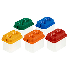 Стакан-непроливайка "Премиум", двойной, с крышкой, ассорти, прозрачный, СН450