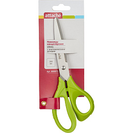 Ножницы 200 мм Attache Spring с пластиковыми анатомическими ручками салатового цвета
