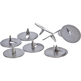 Кнопки канцелярские Глобус металлические серебристые (шляпка 10 мм, 100 штук в упаковке) фото Кнопки канцелярские Глобус металлические серебристые (шляпка 10 мм, 100 штук в упаковке)