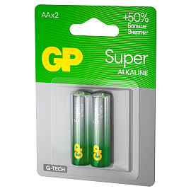 Батарейка GP Super G-Tech AA (LR6) 15A алкалиновая, BC2 фото Батарейка GP Super G-Tech AA (LR6) 15A алкалиновая, BC2