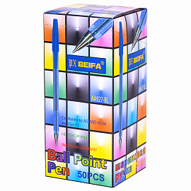 Ручка шариковая неавтоматическая Beifa AA 927 синяя (толщина линии 0.5 мм)