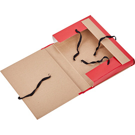 Папка архивная на 4-х завязках Attache Дело А4 50 мм бумвинил до 500 листов красная складная