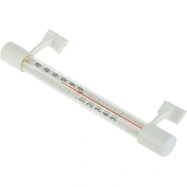 Термометр белый оконный стеклянный на липучке в картоне фото Термометр белый оконный стеклянный на липучке в картоне