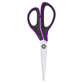 Ножницы Berlingo "Easycut 350", 23см, сиреневые, эргономичные ручки, мягкие вставки, европодвес
