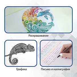 Набор капиллярных ручек (линеров) BRAUBERG 12 шт., АССОРТИ, "Aero", трехгранные, металлический наконечник, линия письма 0,4 мм, 141525